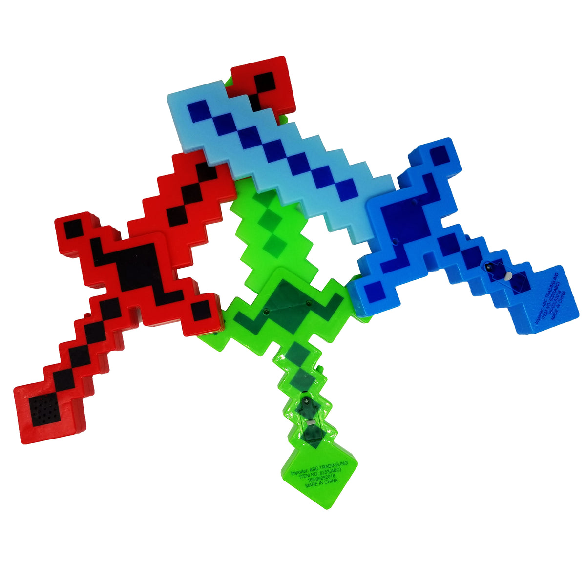 MineCraft Pixel Classic Diamond Sword LED Flashing Lights and FX Sounds  Blue
