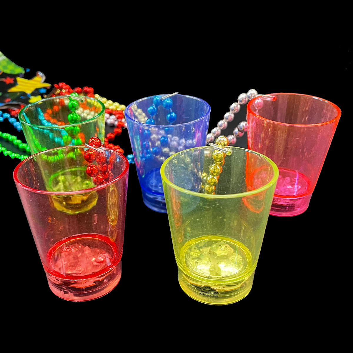 27 Pcs Let's Fiesta Shot Glass Necklaces Cinco De Mayo Shot Glass