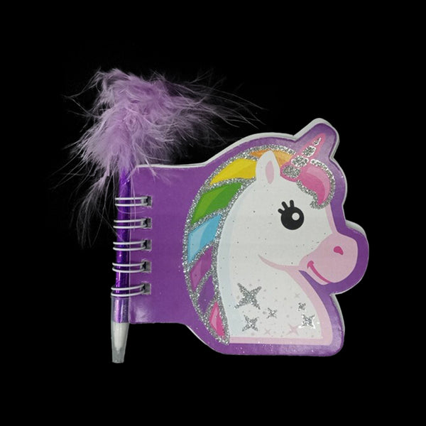 3.5 Unicorn Notebook With Feather Pen