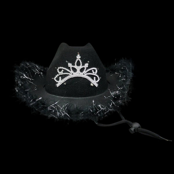 Black Led Cowgirl Hat With Tiara