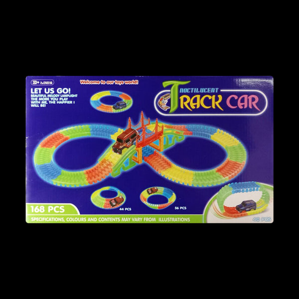 168 Piece  Glow in the Dark Track Racer Toy