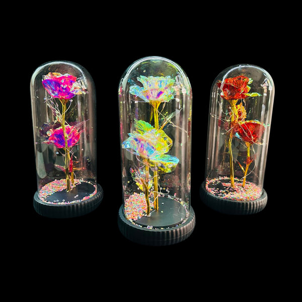 Led Glass Dome Rose