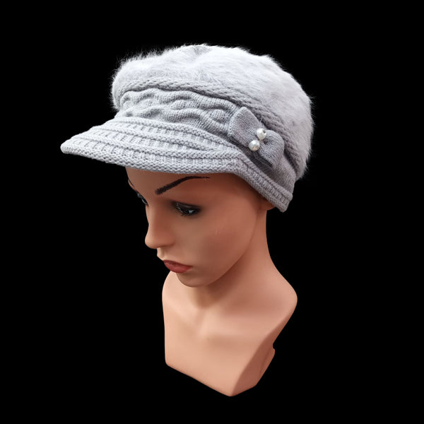 Women's Winter Warm Hat With Bowflip