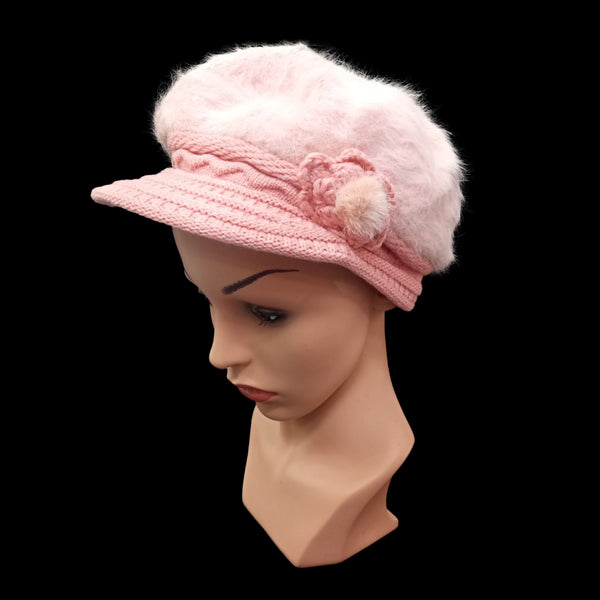 Womens Winter Warm Hat with Flower