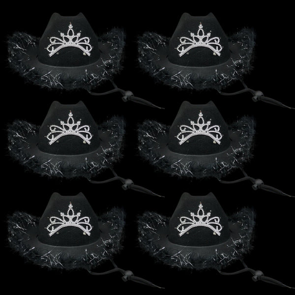 Black Led Cowgirl Hat With Tiara