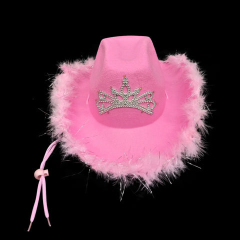 Kids Size Led Pink Cowgirl Hat