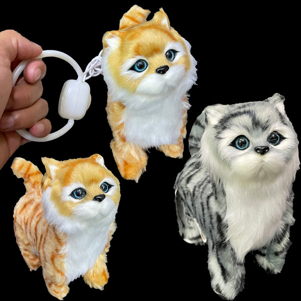 Battery Operated Walking toy Cat with leash