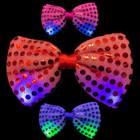 Led Light Up Polka Dot Bow Tie