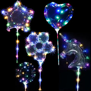 Twinkelen Verwant gastheer LED Heart Star Unicorn Flower Balloon with Light Boba – dallastoyswholesale